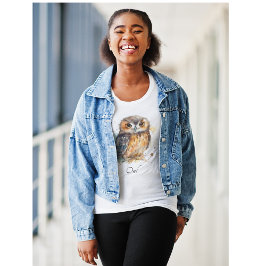 Cute uggla i vattenfärg t shirt