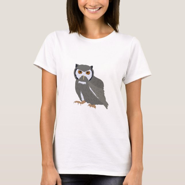 Cute Uggla Illustration T Shirt (Framsida)