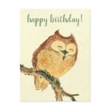 Cute Uggla - japanskt vykort för konsthantverk