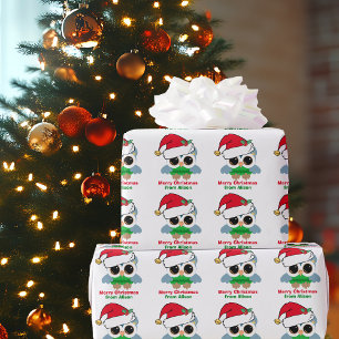 Cute Uggla Jul-Personligen Red Grönt Helgdag Presentpapper