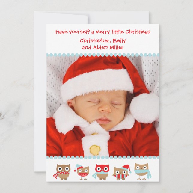 Cute Uggla-julkort Julkort (Framsida)