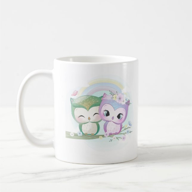 Cute Uggla Kaffemugg (Vänster)