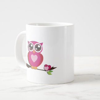 Cute Uggla Kärlek Hearts Bra Vector Art Jumbo Mugg