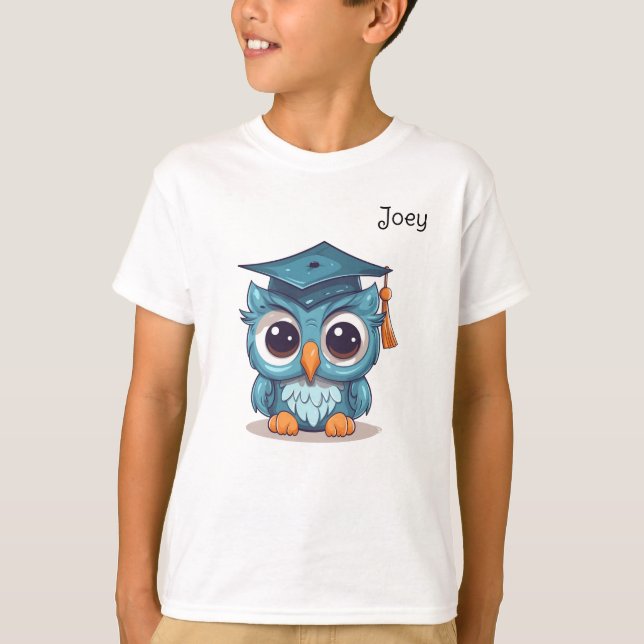 Cute Uggla Kindergarten Student T Shirt (Framsida)