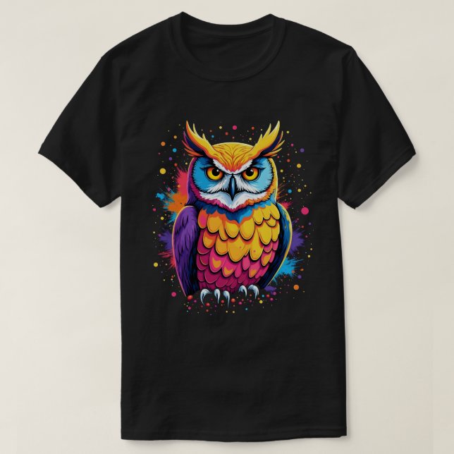 Cute Uggla-konstverket Uggla Nocvändal Bird Älskar T Shirt (Design framsida)