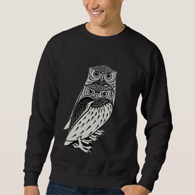 Cute uggla lång ärmad tröja (Framsida)
