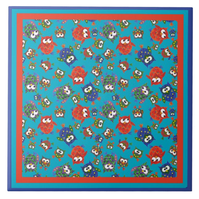 Cute Uggla Large Ceramic Tile, turkos Blue Kakelplatta (Framsidan)