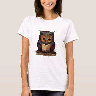 Cute Uggla Läsning a Bok T Shirt