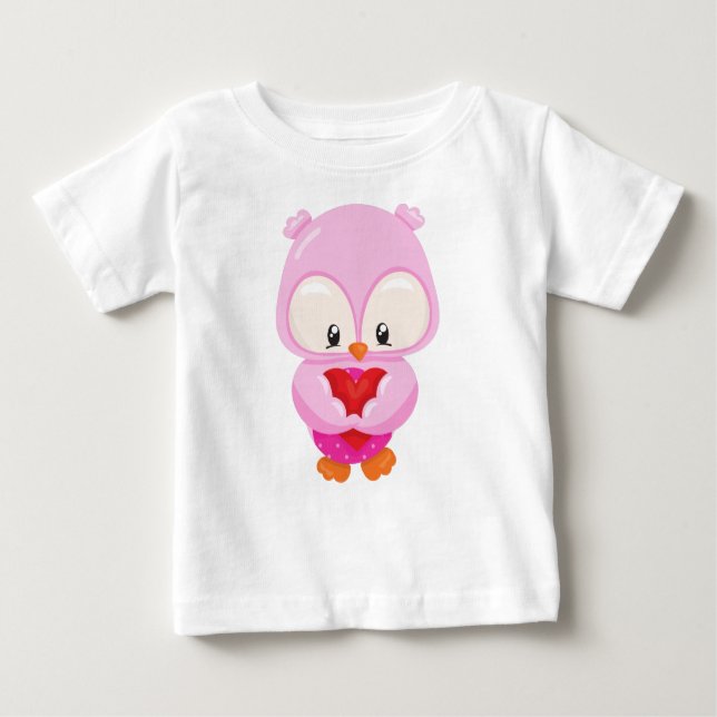 Cute Uggla, Little Uggla, Uggla i Kärlek, Hjärter T Shirt (Framsida)