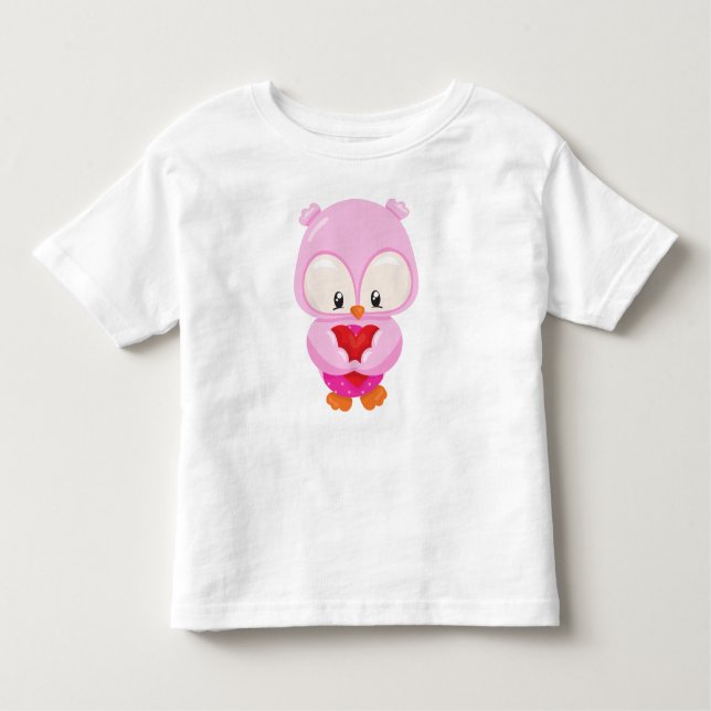 Cute Uggla, Little Uggla, Uggla i Kärlek, Hjärter T Shirt (Framsida)