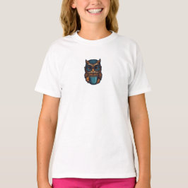 "Cute Uggla med Coffee Kopp", finare design T Shirt