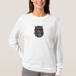 "Cute Uggla med Coffee Kopp", finare design T Shirt