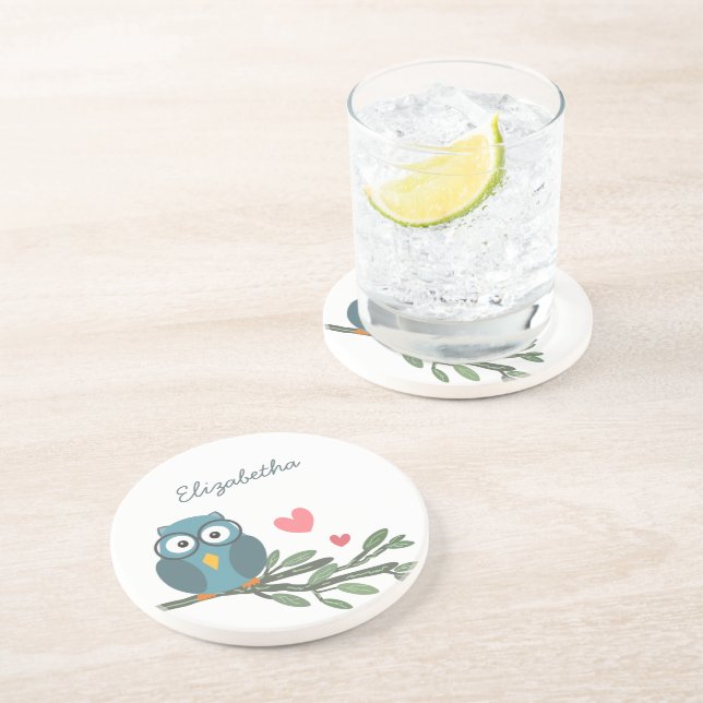 Cute Uggla med glasögon på ett eget namn gren Underlägg (Sidan)