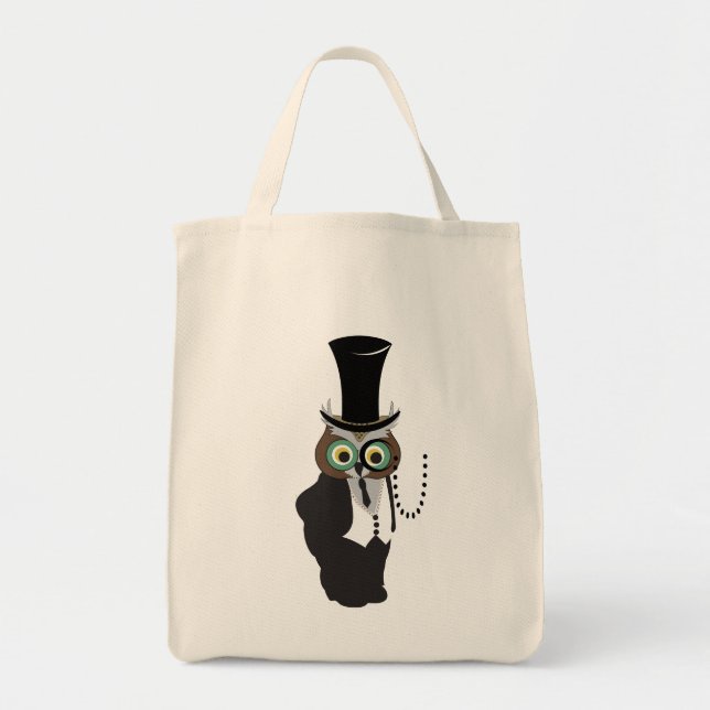 Cute Uggla med Monocle Tygkasse (Framsidan)
