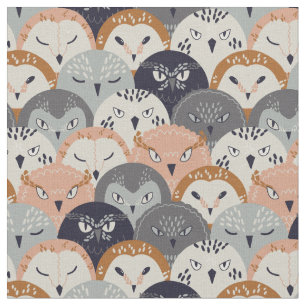 Cute Uggla Mönster Fabric Tyg