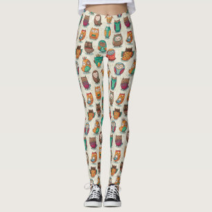 Cute Uggla Mönster Leggings