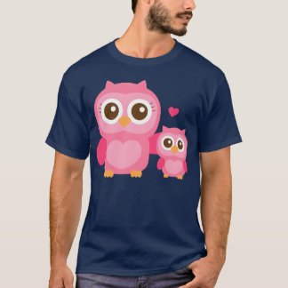 Cute Uggla Mor och dotter-vänner T Shirt