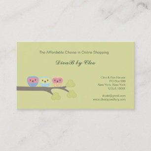 Cute Uggla Online Shop Etsy Mode Affärskort Visitkort