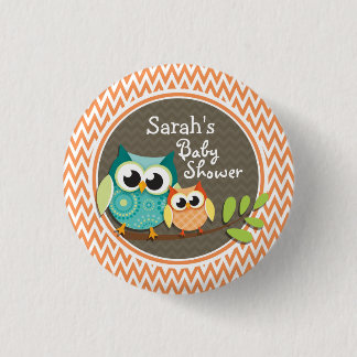 Cute Uggla; Orange och vit Chevron; babyskor Knapp