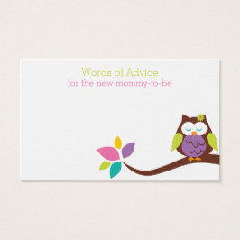 Cute UGGLA på ett Mamma Advice Baby Shower Card Visitkort
