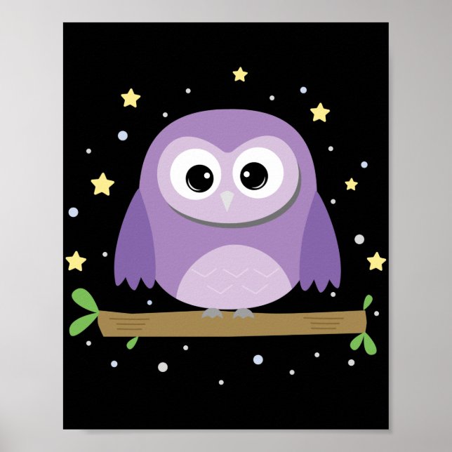 Cute uggla på natten poster (Framsidan)