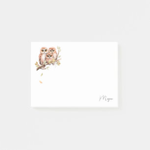 Cute Uggla på Träd Gren Post-it Block