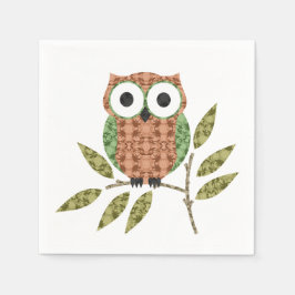 Cute Uggla Pappra blöjor Pappersservett