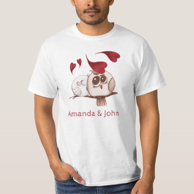 Cute Uggla par Namn Personlig T-Shirt (Framsida)