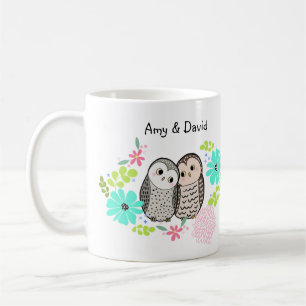Cute Uggla par-Personlig med eget namn Kaffemugg