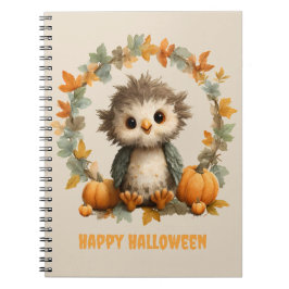 Cute Uggla Pumpkin Happy halloween Design Anteckningsbok