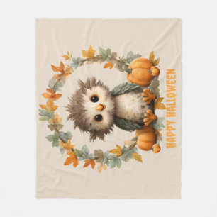 Cute Uggla Pumpkin Happy halloween Design Fleecefilt