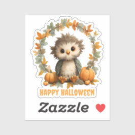 Cute Uggla Pumpkin Happy halloween Design Klistermärken
