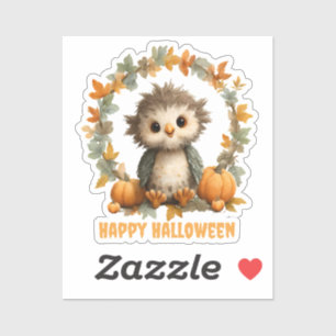 Cute Uggla Pumpkin Happy halloween Design Klistermärken