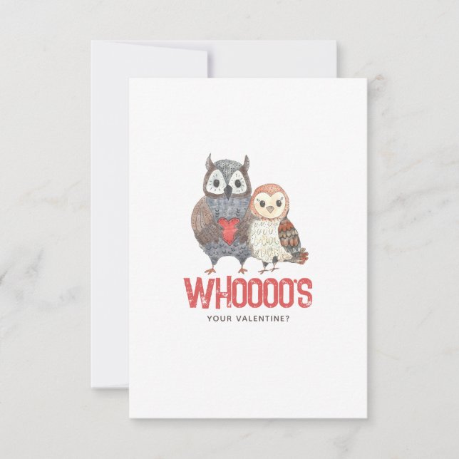 Cute Uggla Pun Valentine Day Card (Framsida)