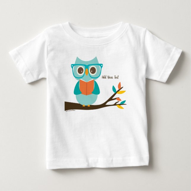 Cute Uggla Reading Personlig Colorful Turcos  T Shirt (Framsida)