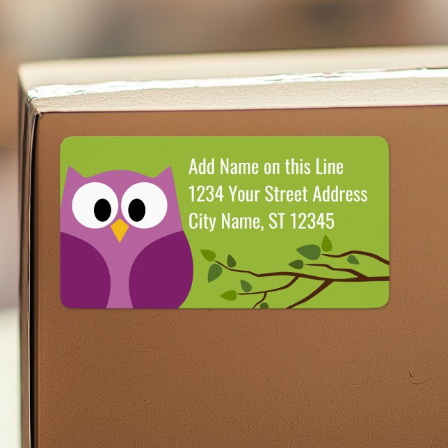 Cute Uggla - Returetiketter Adressetikett (Personalized return address label)