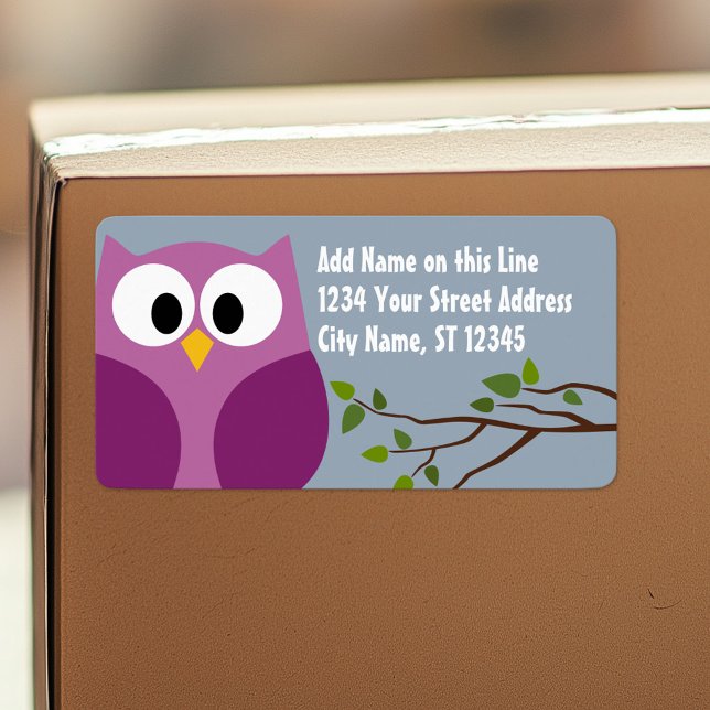 Cute Uggla - Returetiketter Adressetikett (Personalized return address label)