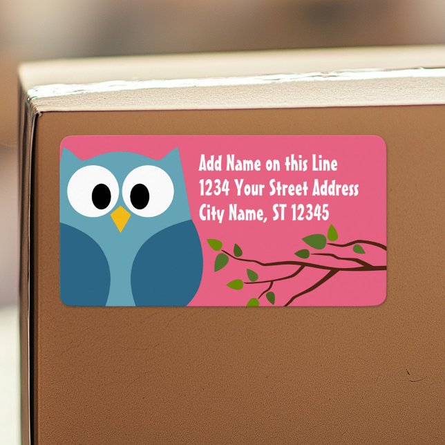 Cute Uggla - Returetiketter Adressetikett (Personalized return address label)