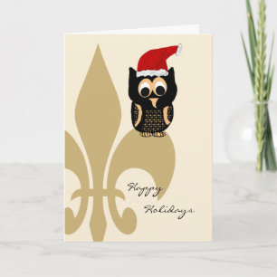 Cute Uggla Santa Fleur de Lis-jul Helgkort