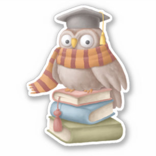 Cute Uggla School Bok Roligt Reading Klistermärken