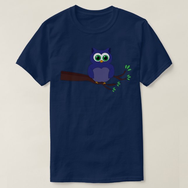 Cute Uggla Sitta vid gren T Shirt (Design framsida)