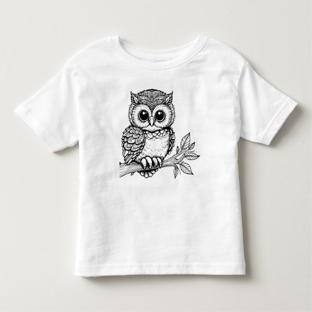 Cute Uggla Småbarn T-Shirt - Perfekt för små föret (Framsida)