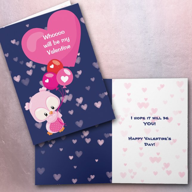 Cute Uggla som blir mitt Valentine Card Helgkort (Skapare uppladdad)