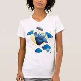 Cute Uggla som flyger med paraplyer T Shirt