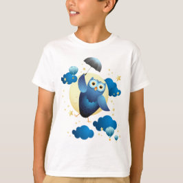 Cute Uggla som flyger med paraplyer T Shirt
