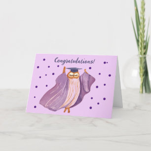Cute Uggla Studenten-Grattis-kort Tack Kort
