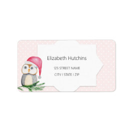 Cute Uggla Watercolor Mönster Monogramme Adressetikett