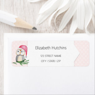 Cute Uggla Watercolor Mönster Monogramme Returadress Etikett