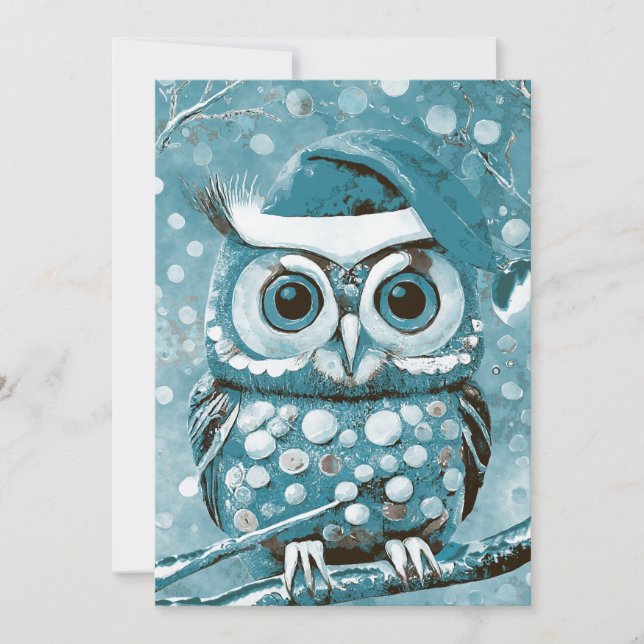 Cute Uggla Winter Days Teal Blank Tack Kort (Framsida)