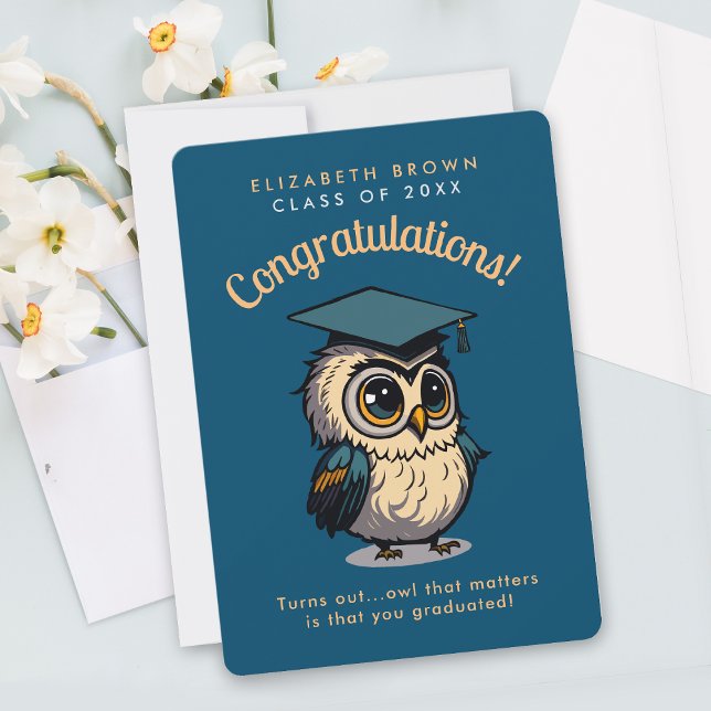 Cute Uggla Wise Studenten Kids Party Tecknad Card (Skapare uppladdad)